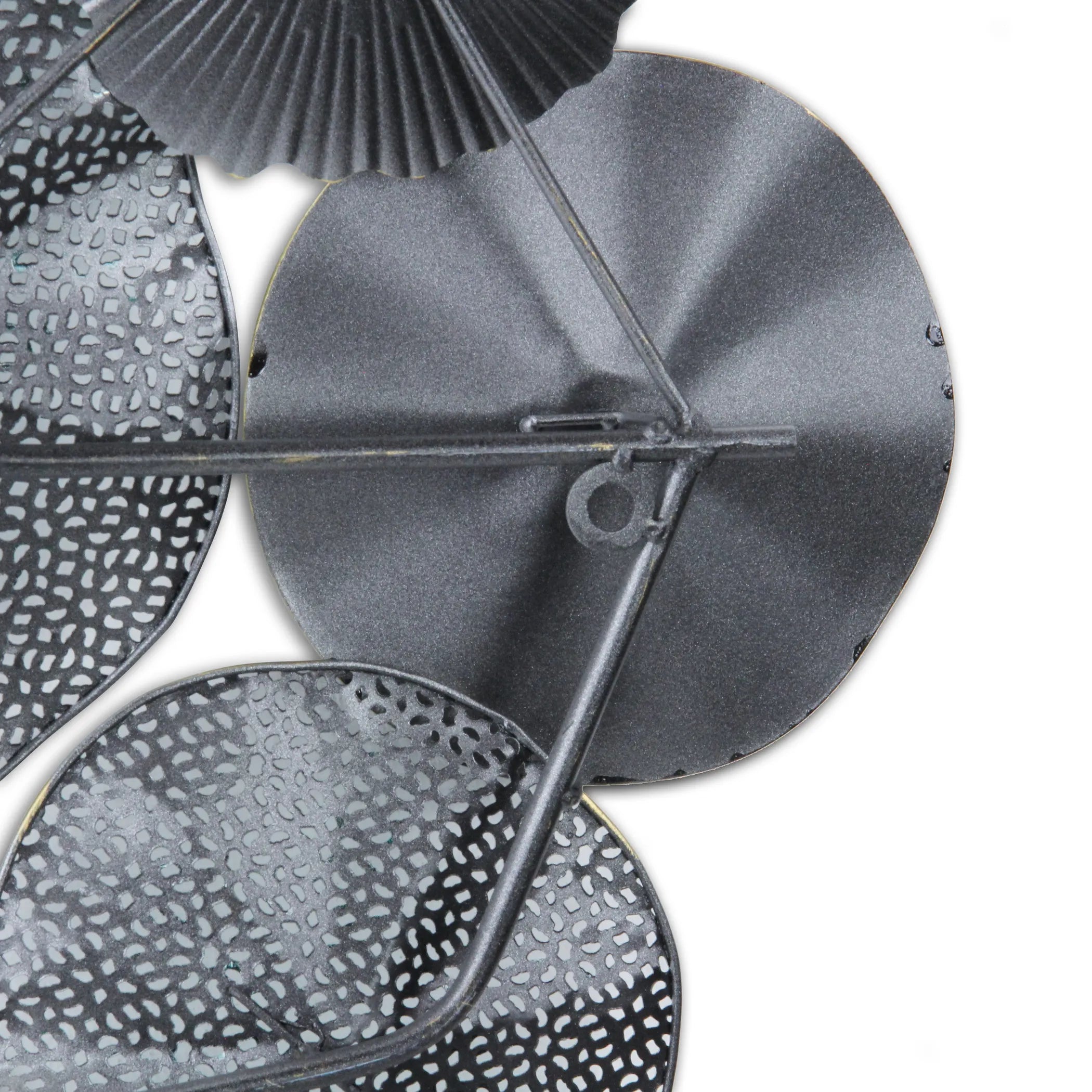 Charcoal Abstract Metal Round Discs Hanging Dimensional Sculpture