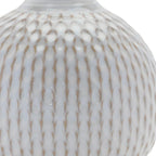 Set of Four Natural And Off White Ceramic Bud Vases With Sculptural Details