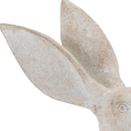 Set Of Four Beige Polyresin Rabbit Figurines With Whitewash Finish For Woodland Style Decor