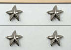Set of Six Silver Iron Starfish Drawer Pull Knobs
