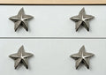 Set of Six Silver Iron Starfish Drawer Pull Knobs