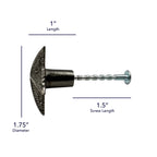 Set of Six Silver Iron Starfish Drawer Pull Knobs