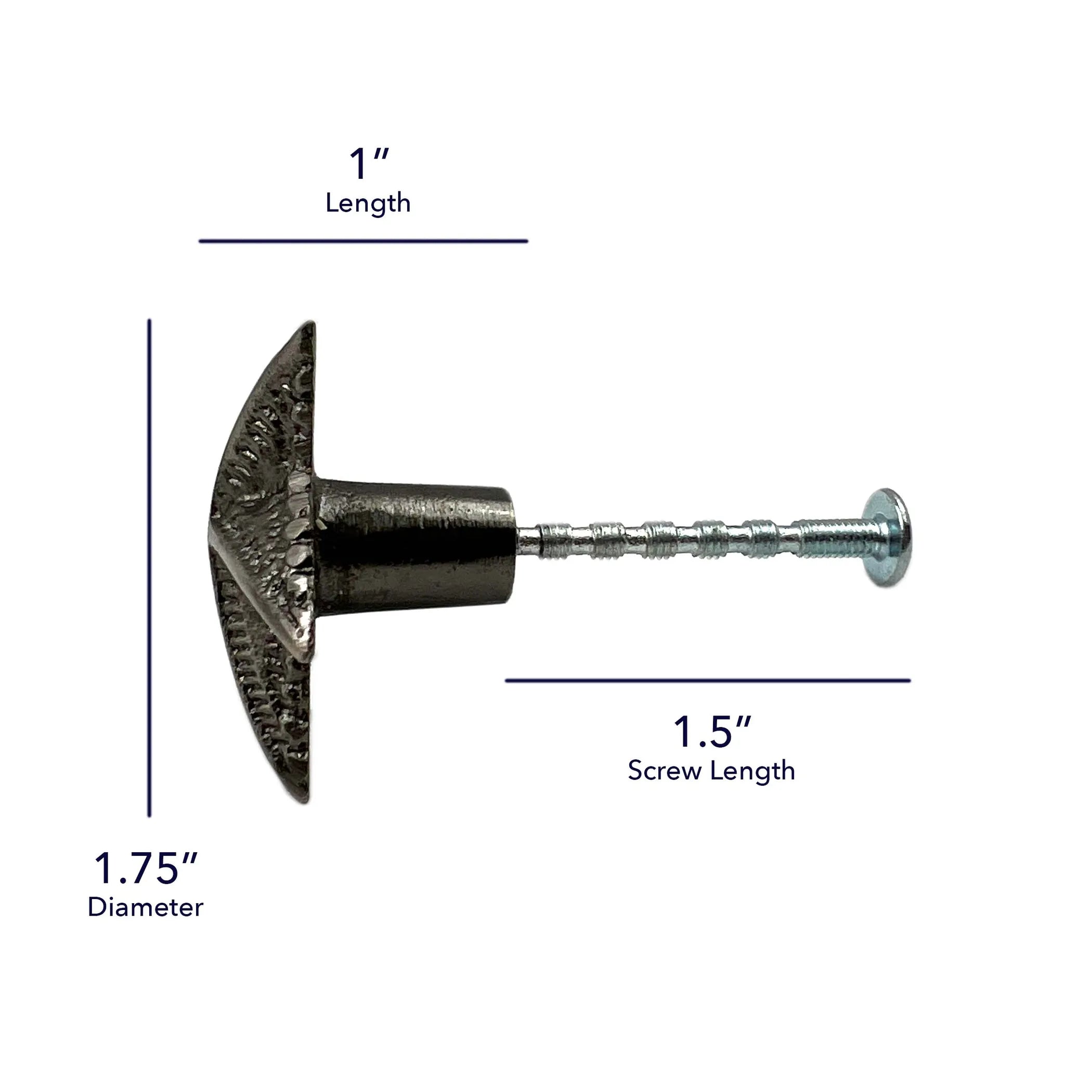 Set of Six Silver Iron Starfish Drawer Pull Knobs