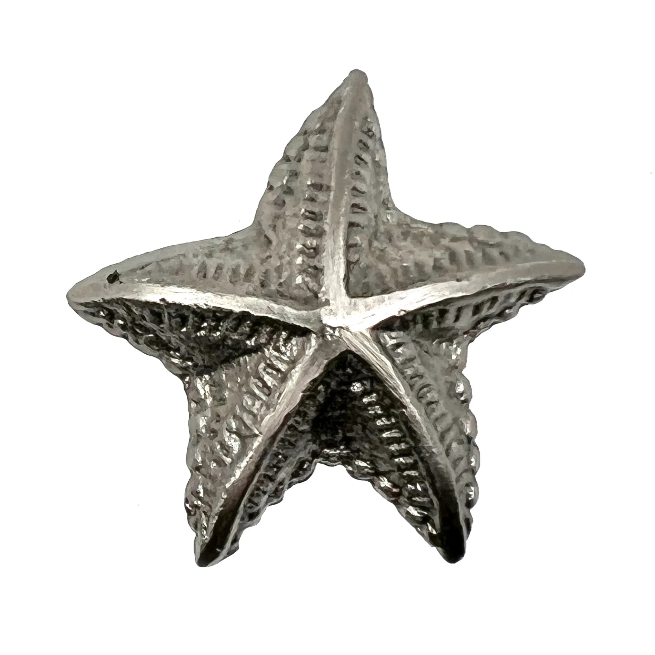 Set of Six Silver Iron Starfish Drawer Pull Knobs