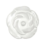 Set of Six White Ceramic Flower Shape Drawer Pull Knobs