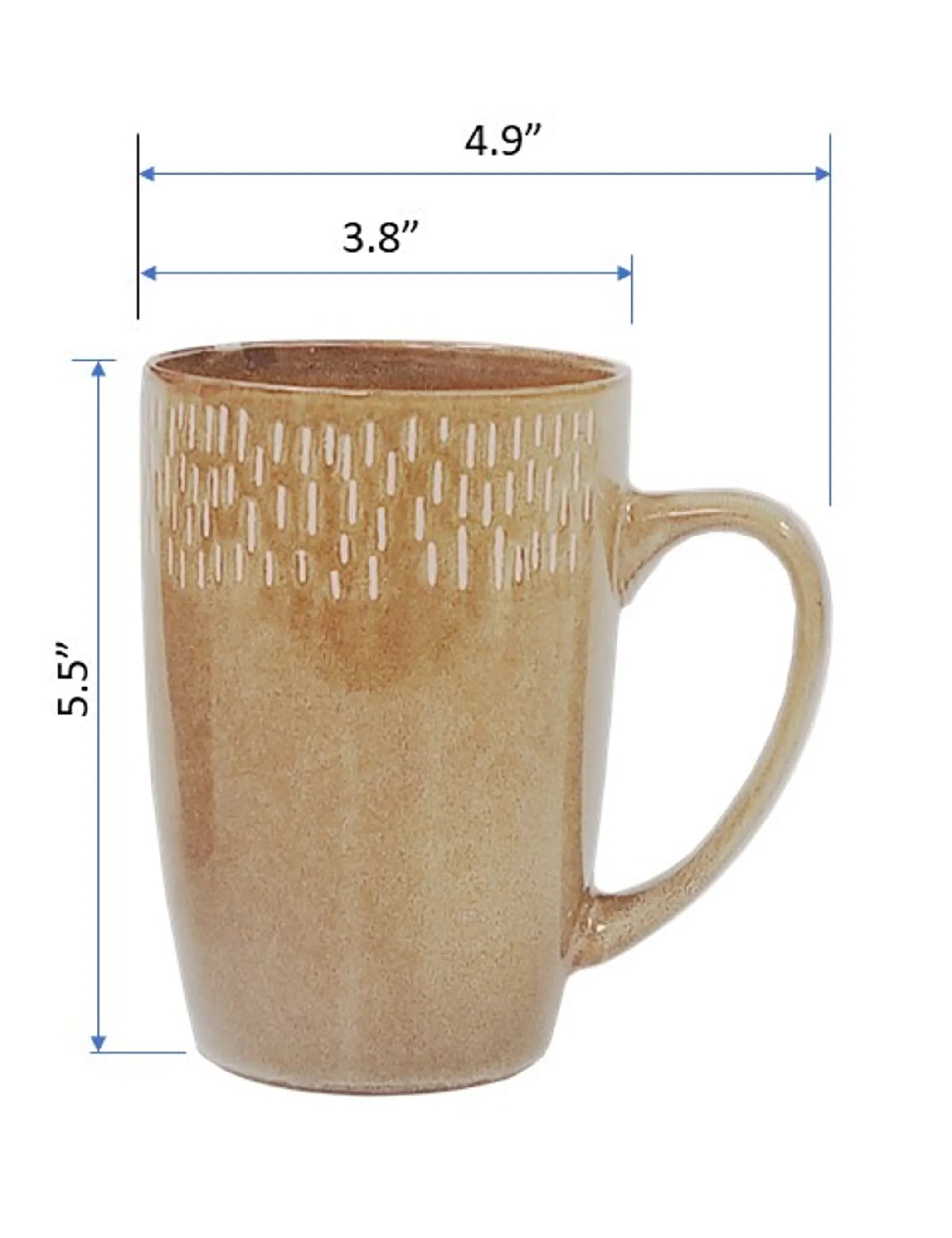 MARCELLE 2PC 22OZ REACTIVE GLAZE BROWN MUG SET IN COLOR BOX