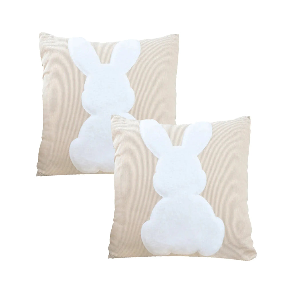 Soga 2 Pack 45cm White Bunny Pillowcases Covers Only No Inserts Decorative Cushion Covers For Sofa Bed Nursery