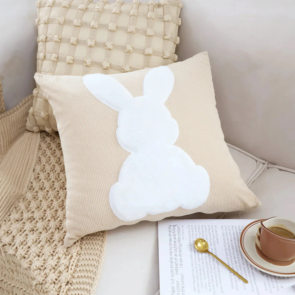 Soga 2 Pack 45cm White Bunny Pillowcases Covers Only No Inserts Decorative Cushion Covers For Sofa Bed Nursery