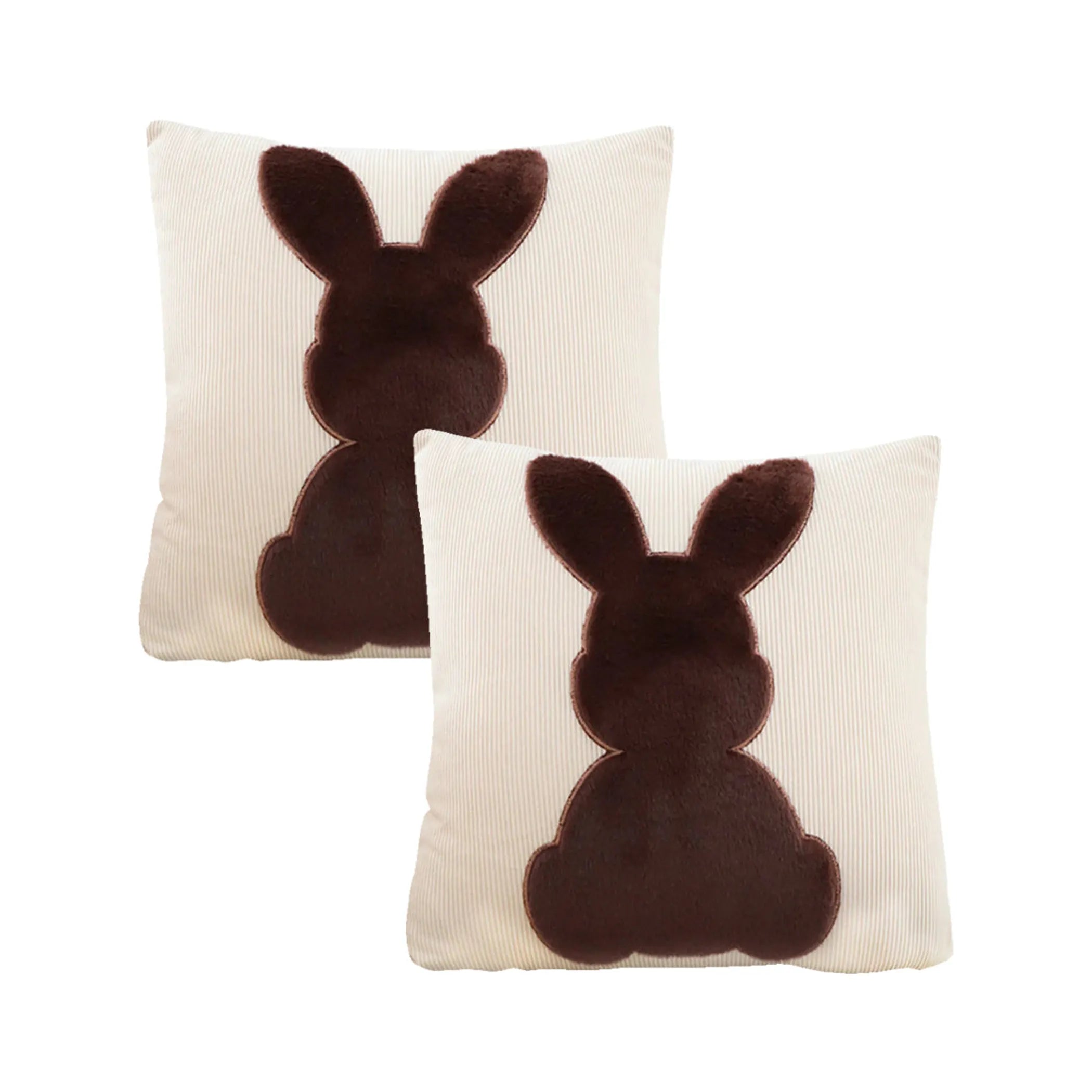 SOGA 2 Pack 45cm Bunny Silhouette Pillowcases Covers Only for Easter Spring Home Decor