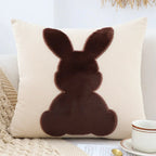 SOGA 2 Pack 45cm Bunny Silhouette Pillowcases Covers Only for Easter Spring Home Decor