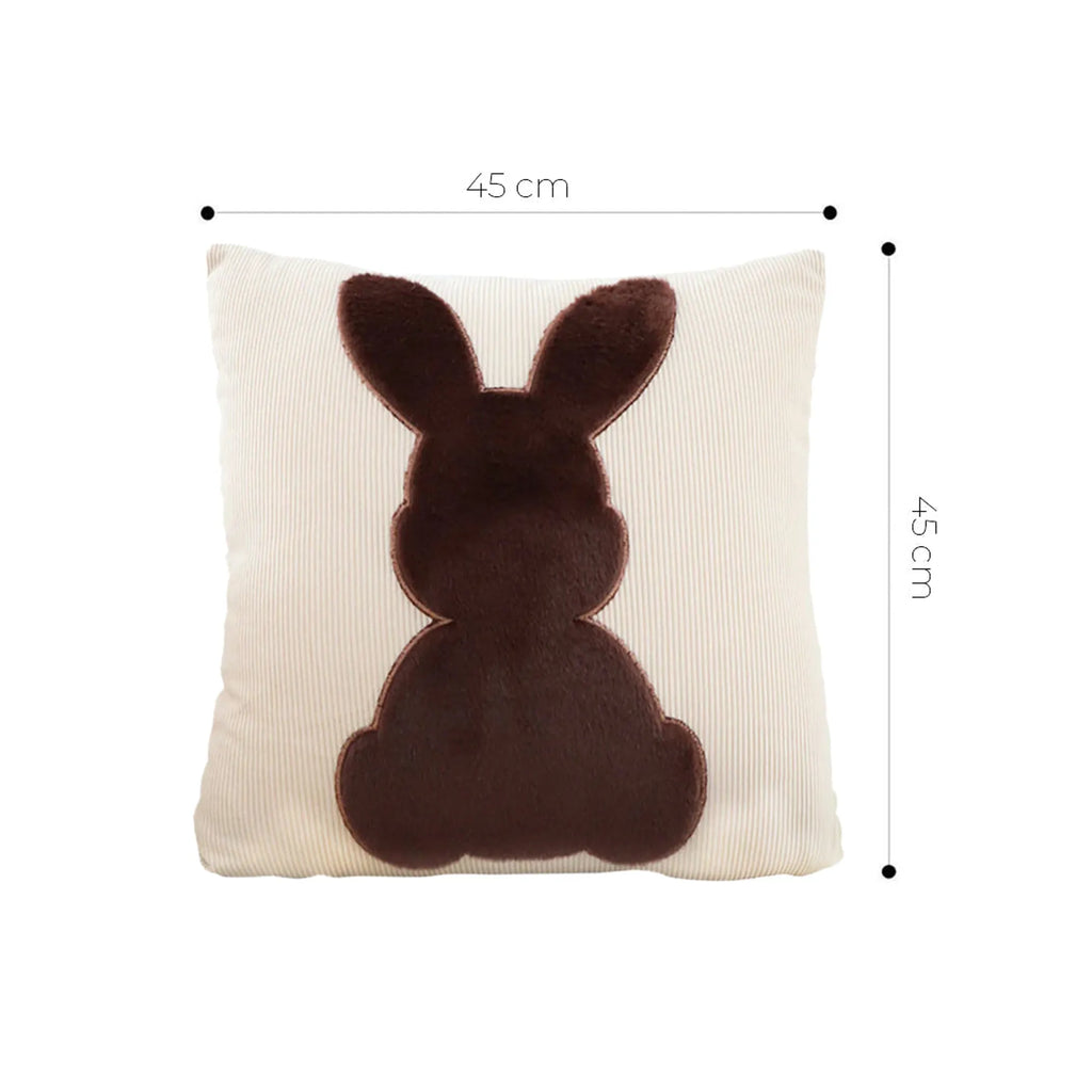 SOGA 2 Pack 45cm Bunny Silhouette Pillowcases Covers Only for Easter Spring Home Decor