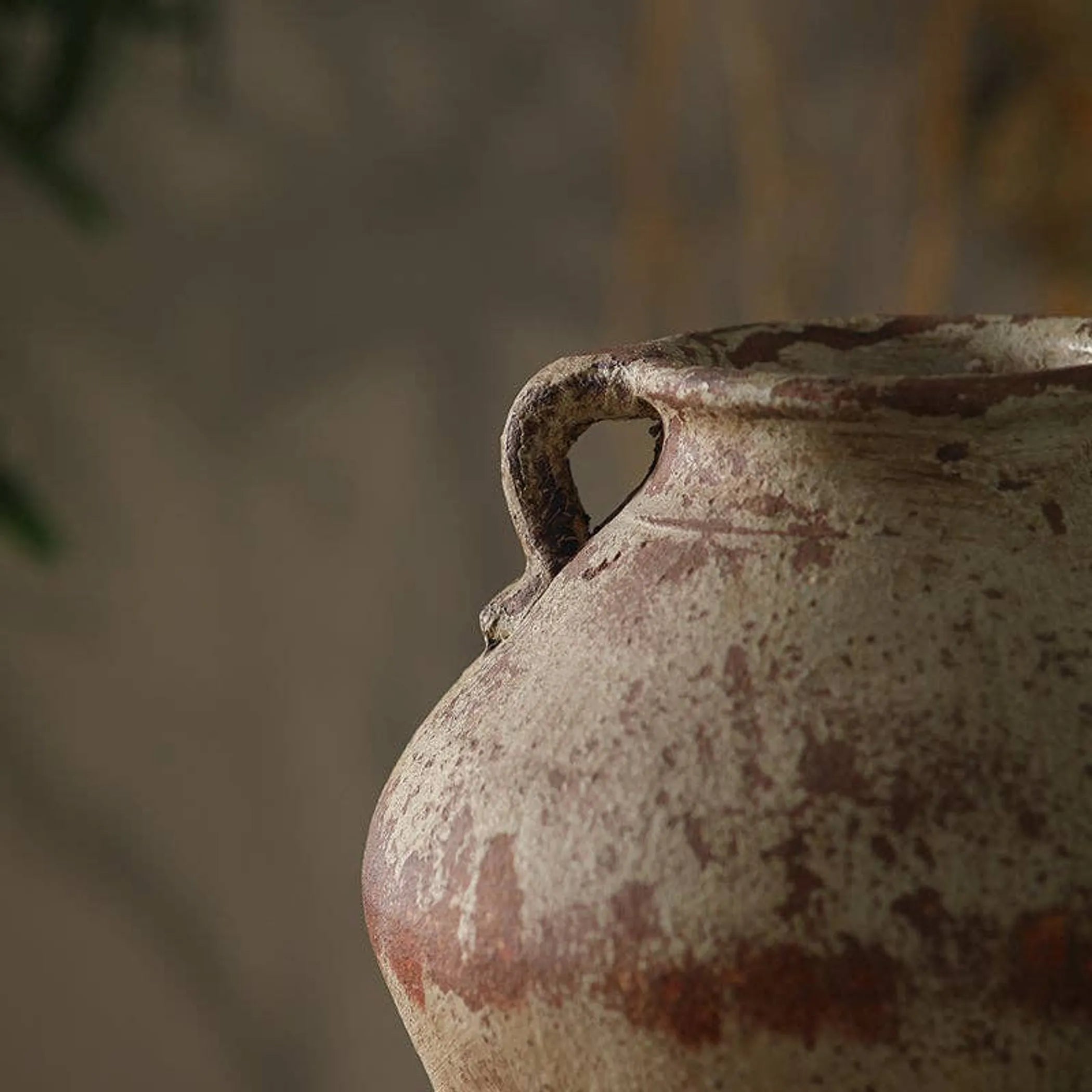 Antique-Style Rustic  Vase with Double Handles