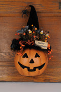 Lighted "Happy Halloween" Pumpkin W/D Hanger