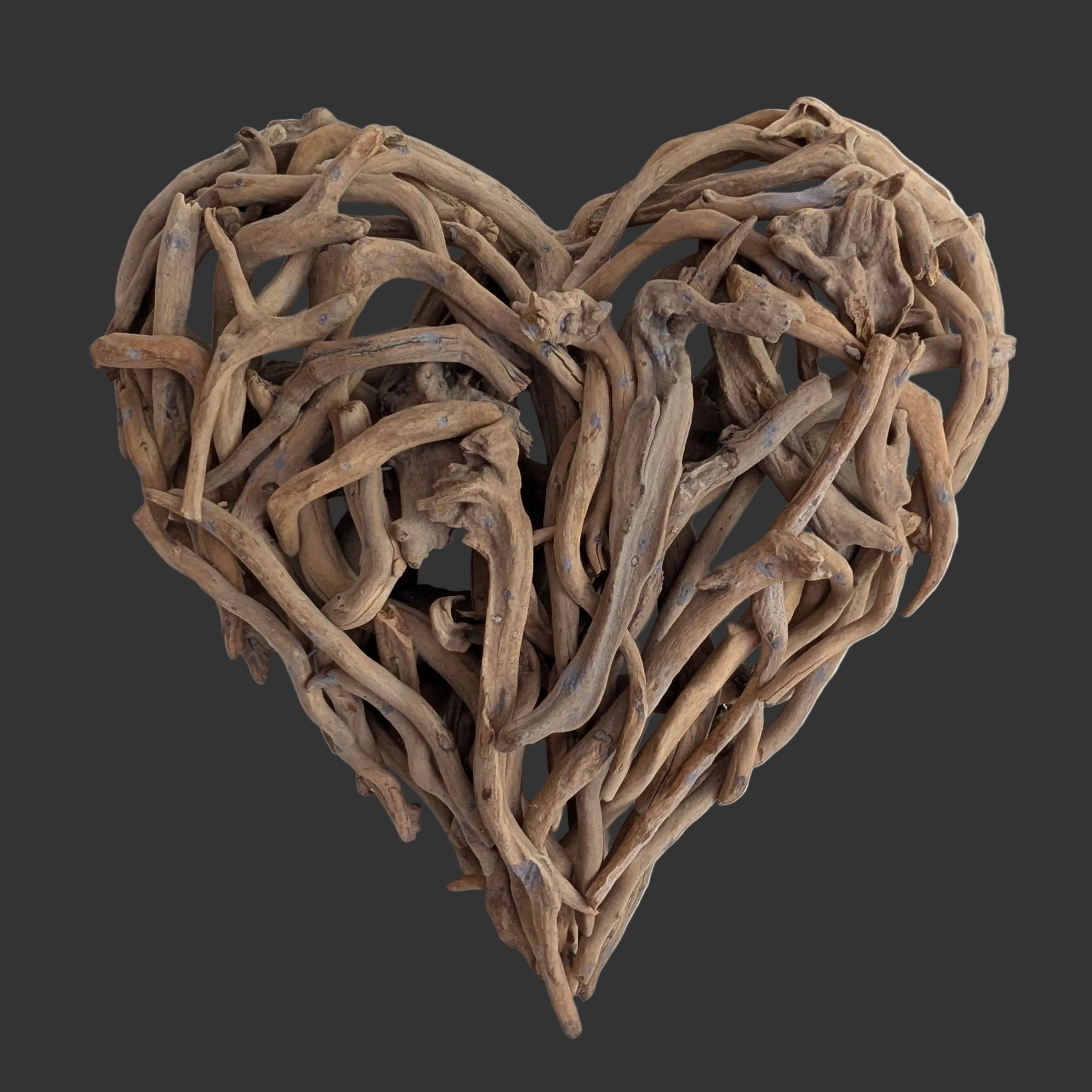 Handcrafted Driftwood Heart Wall Sculpture – Natural Coastal Art