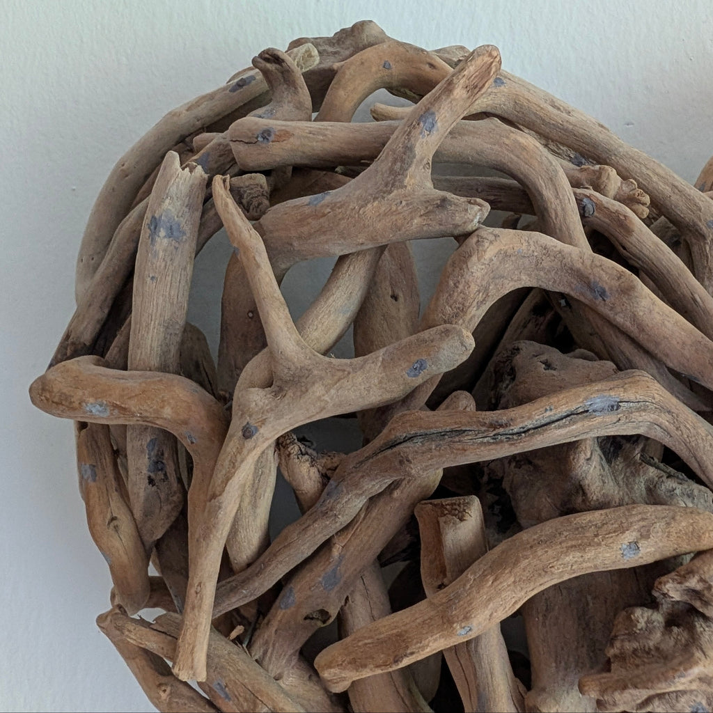 Handcrafted Driftwood Heart Wall Sculpture – Natural Coastal Art