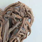 Handcrafted Driftwood Heart Wall Sculpture – Natural Coastal Art
