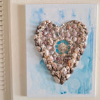 Coastal Shell Heart Wall Art – Original Mixed Media by Dani Prado