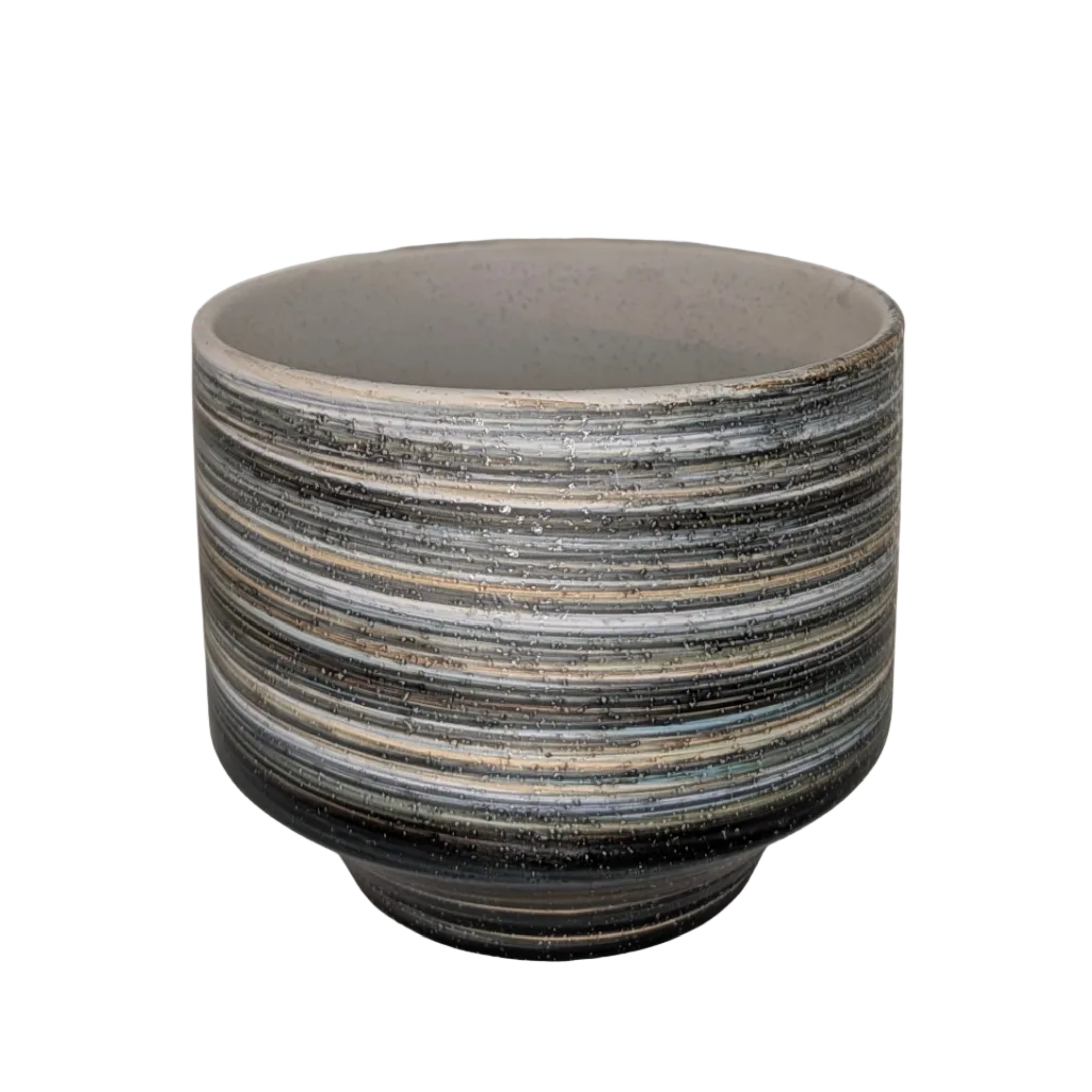 Textured Coastal Ceramic Bowl Planter – 6.5"