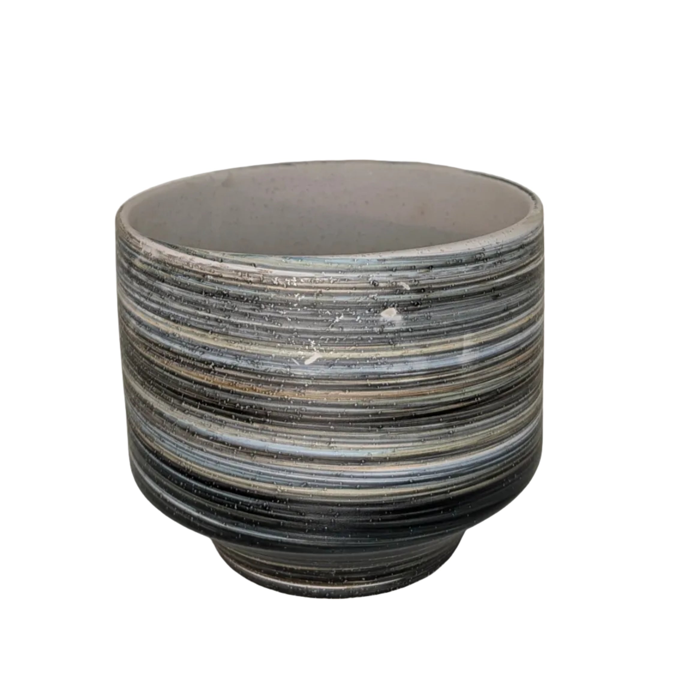 Textured Coastal Ceramic Bowl Planter – 6.5"