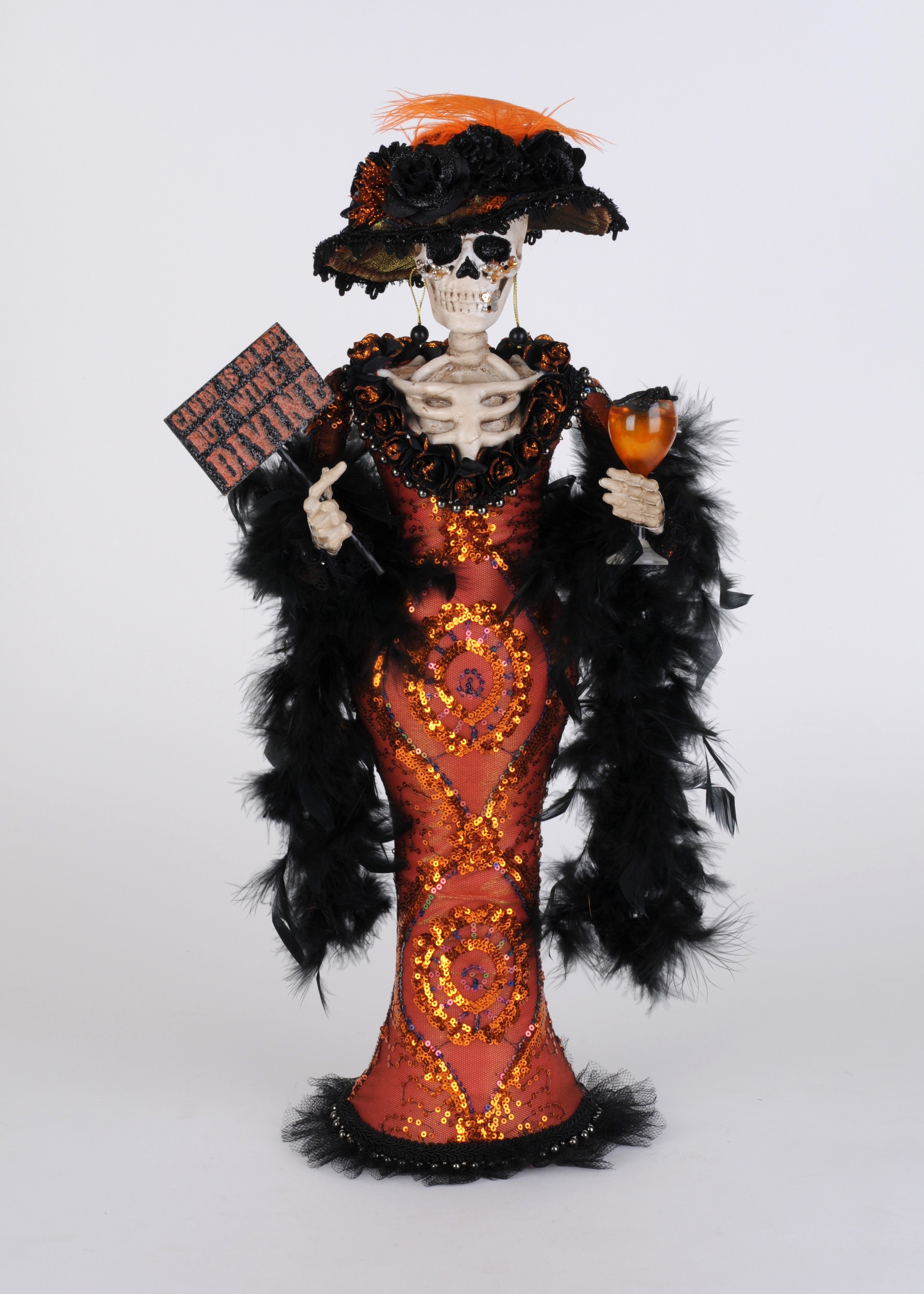 Wine Divine Lady Skeleton (orange)