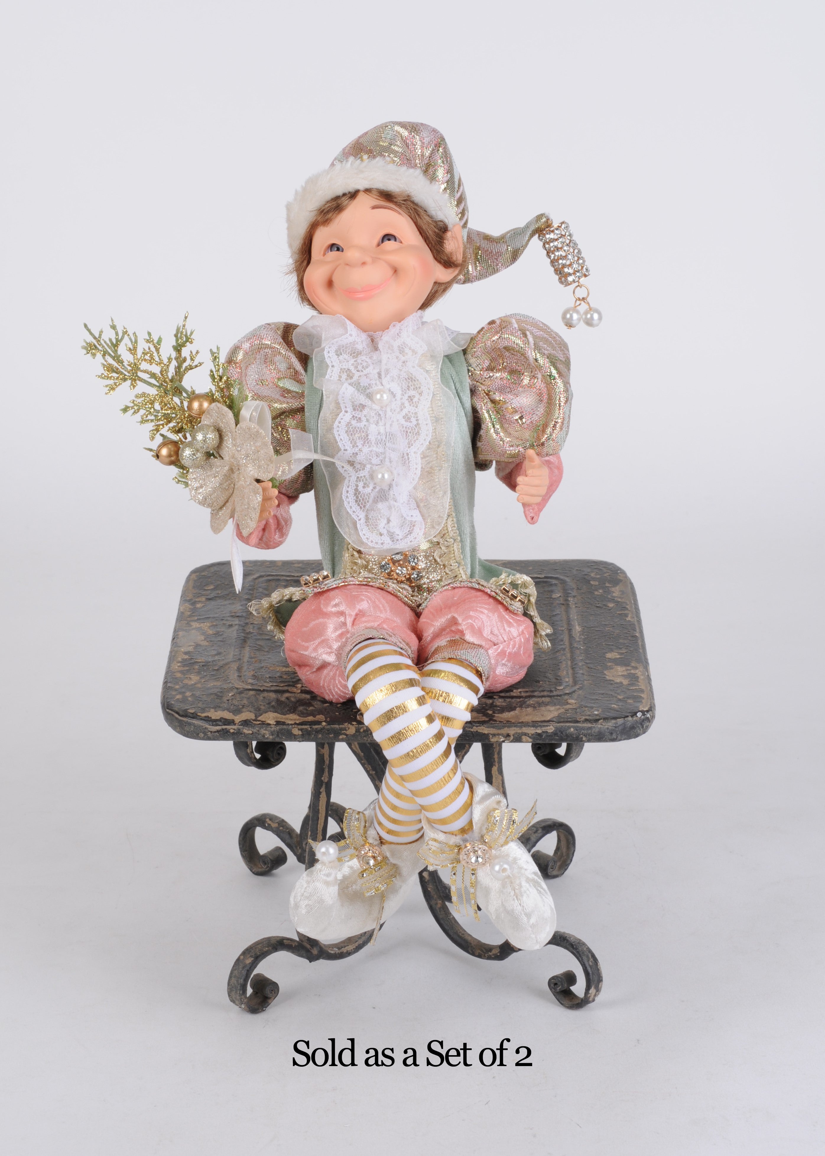 Sage/Blush Poseable Elf Set