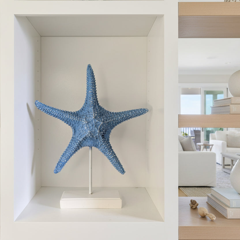 Coastal Blue Starfish Decorative Sculpture
