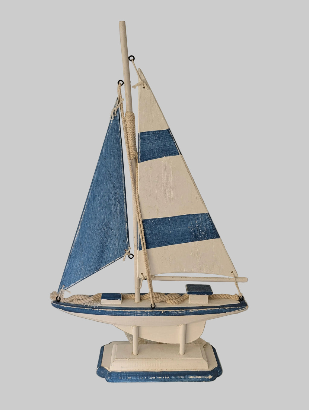 Coastal Wooden Sailboat Decorative Accent