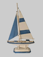 Coastal Wooden Sailboat Decorative Accent