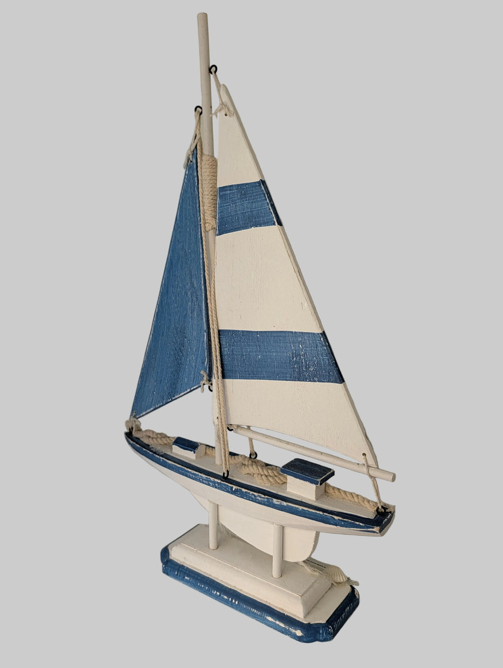 Coastal Wooden Sailboat Decorative Accent