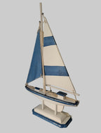 Coastal Wooden Sailboat Decorative Accent