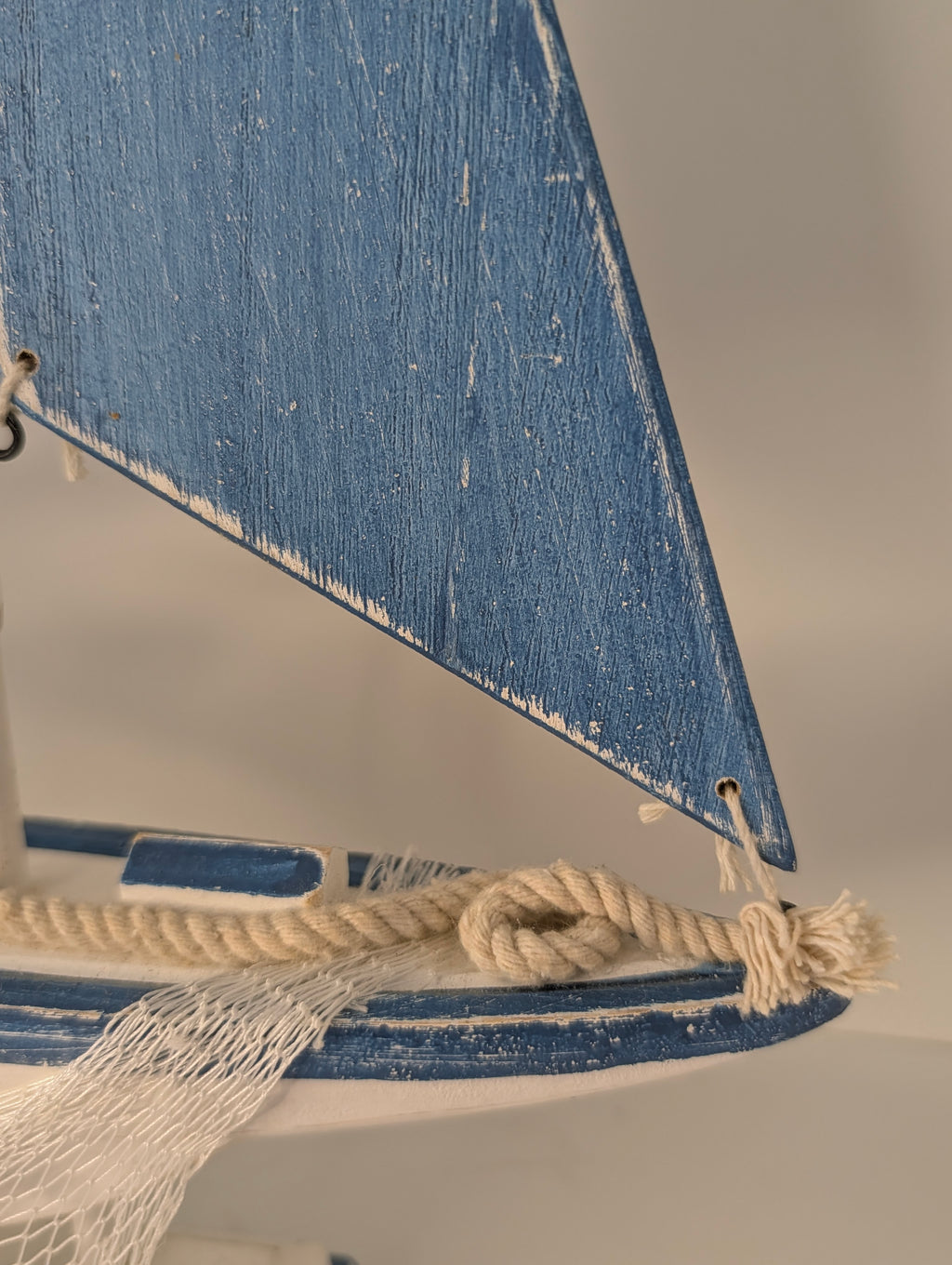 Coastal Wooden Sailboat Decorative Accent