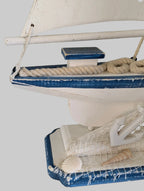 Coastal Wooden Sailboat Decorative Accent