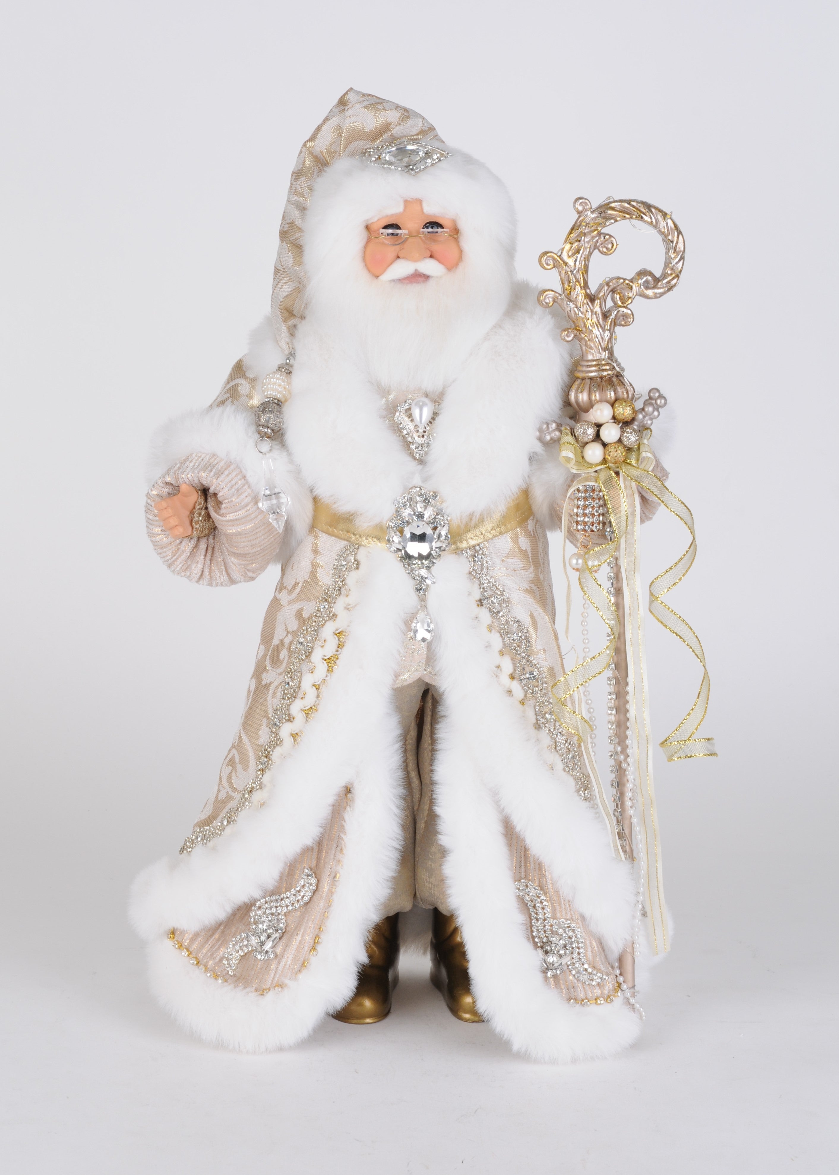 Lighted Gold Royale Santa