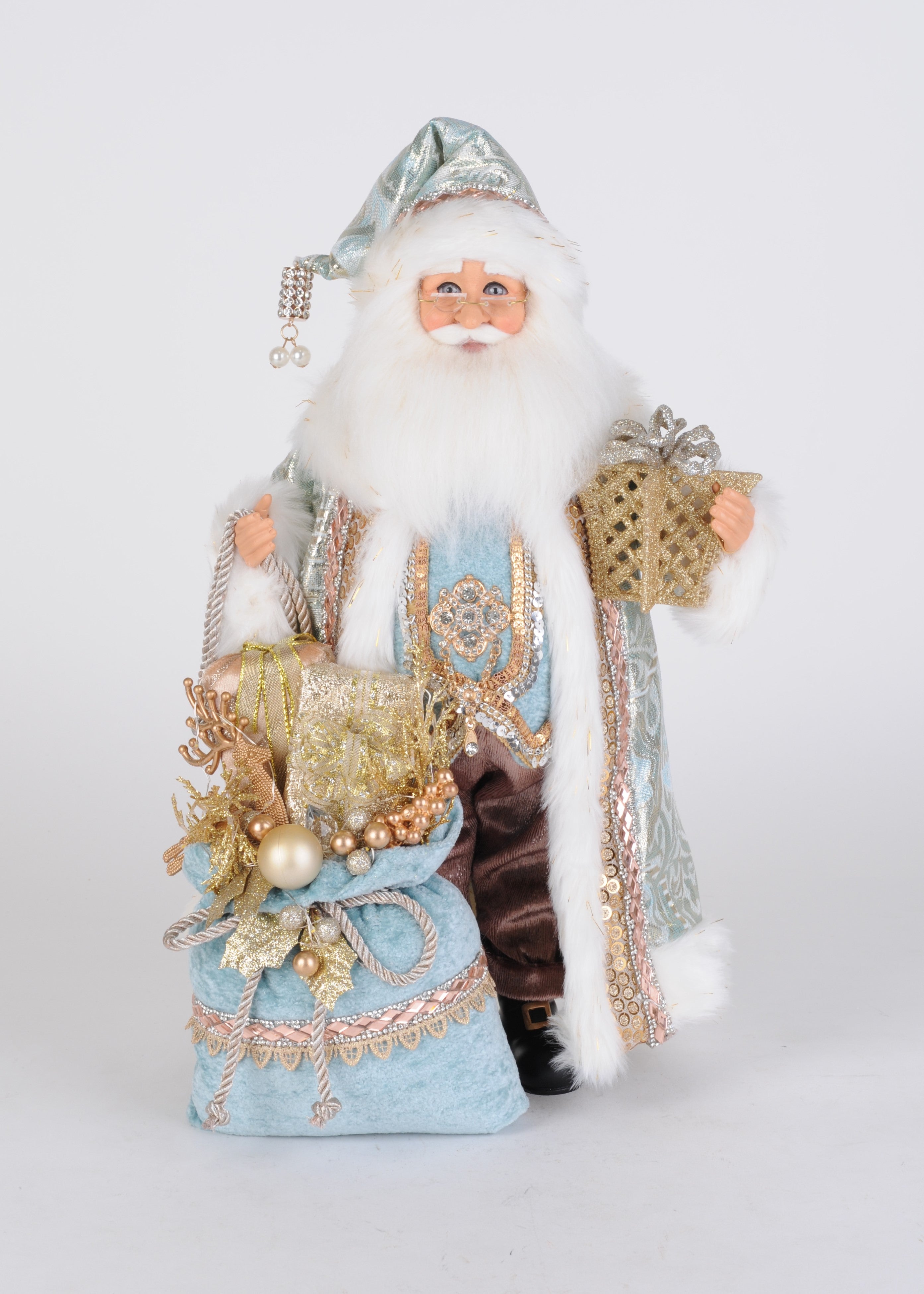 Lighted Blue Elegance Santa