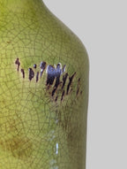 Chartreuse Crackle-Glaze Bottle Vase