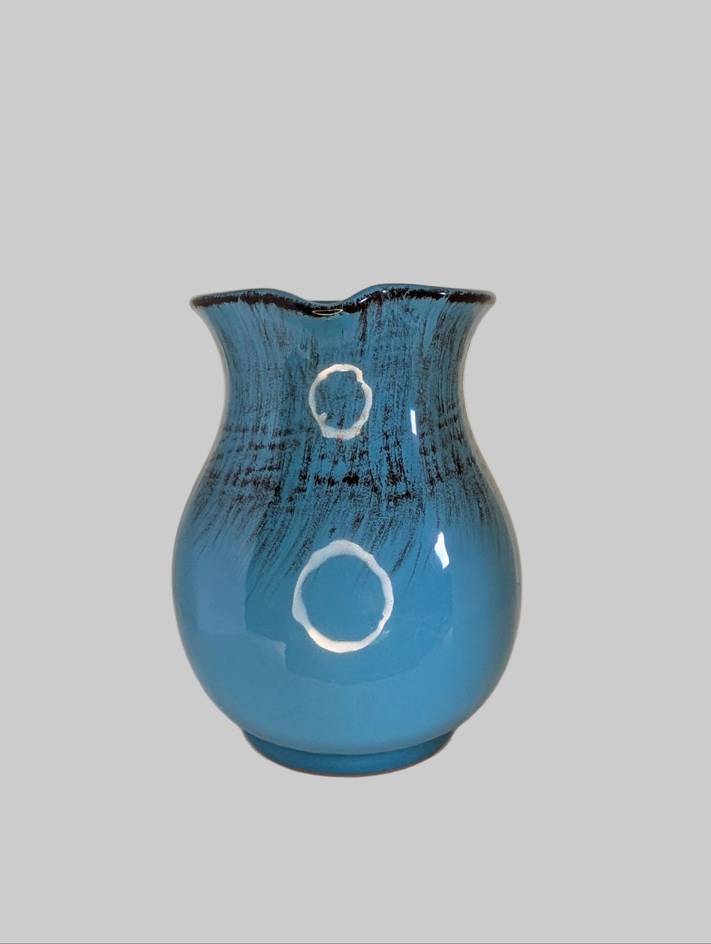 Ocean Blue Ceramic Pitcher Vase