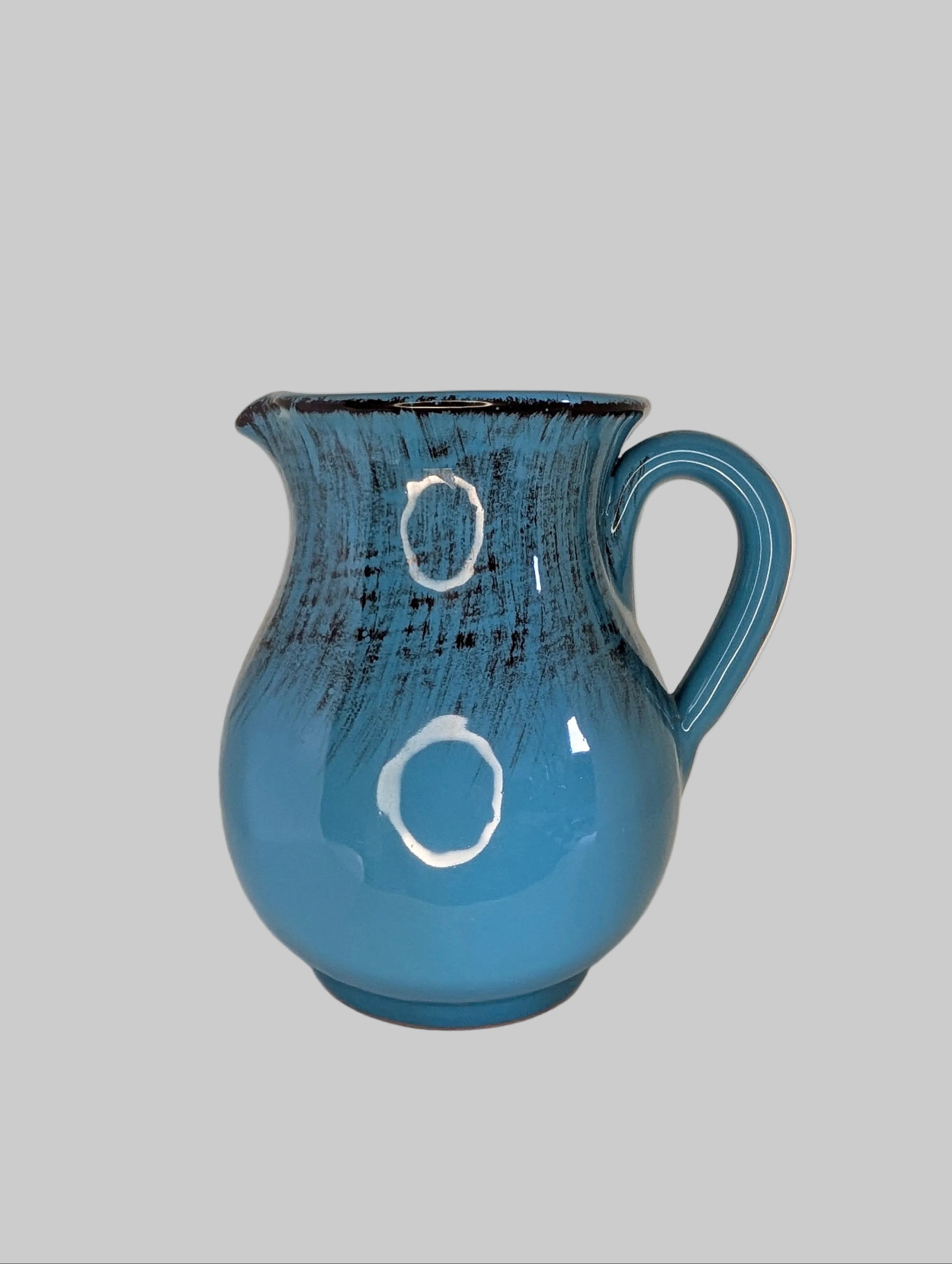 Ocean Blue Ceramic Pitcher Vase