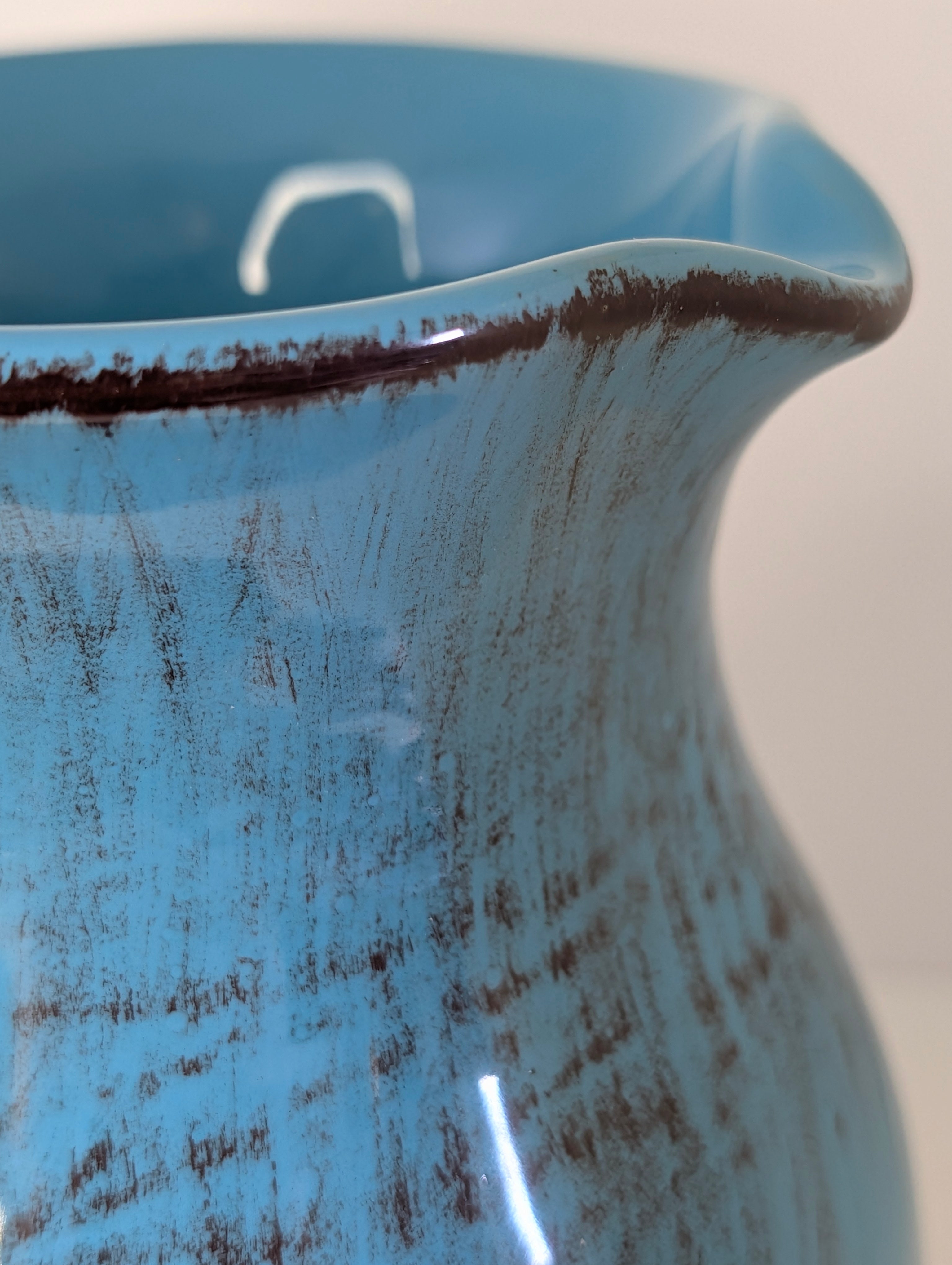 Ocean Blue Ceramic Pitcher Vase