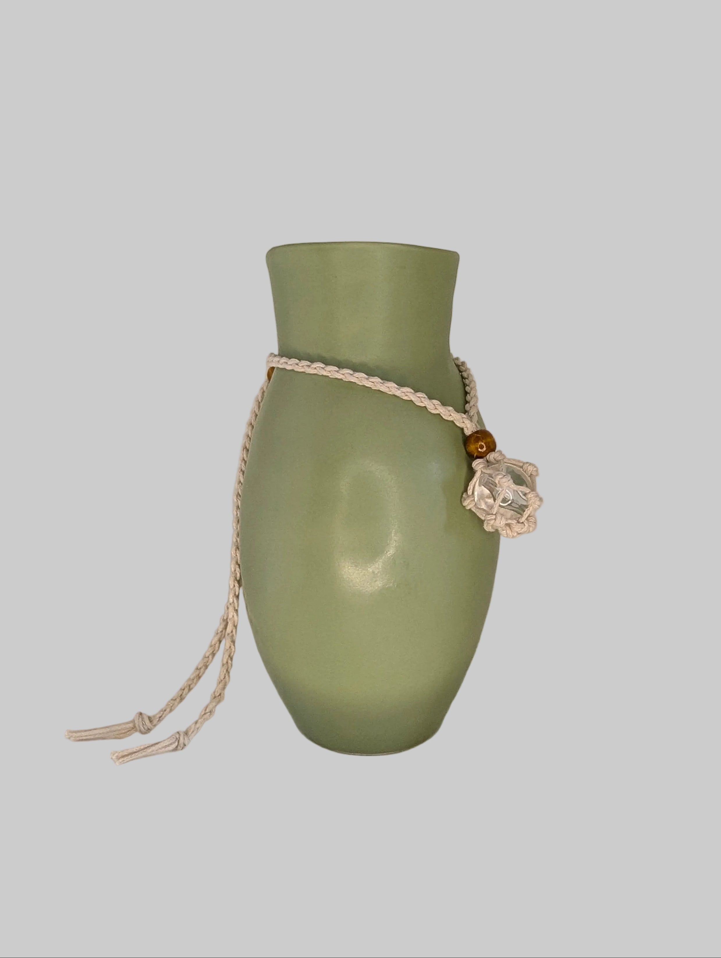 Seafoam Rope Accent Decorative Vase
