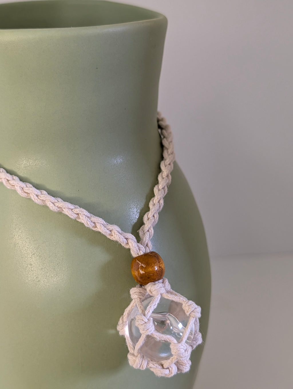 Seafoam Rope Accent Decorative Vase