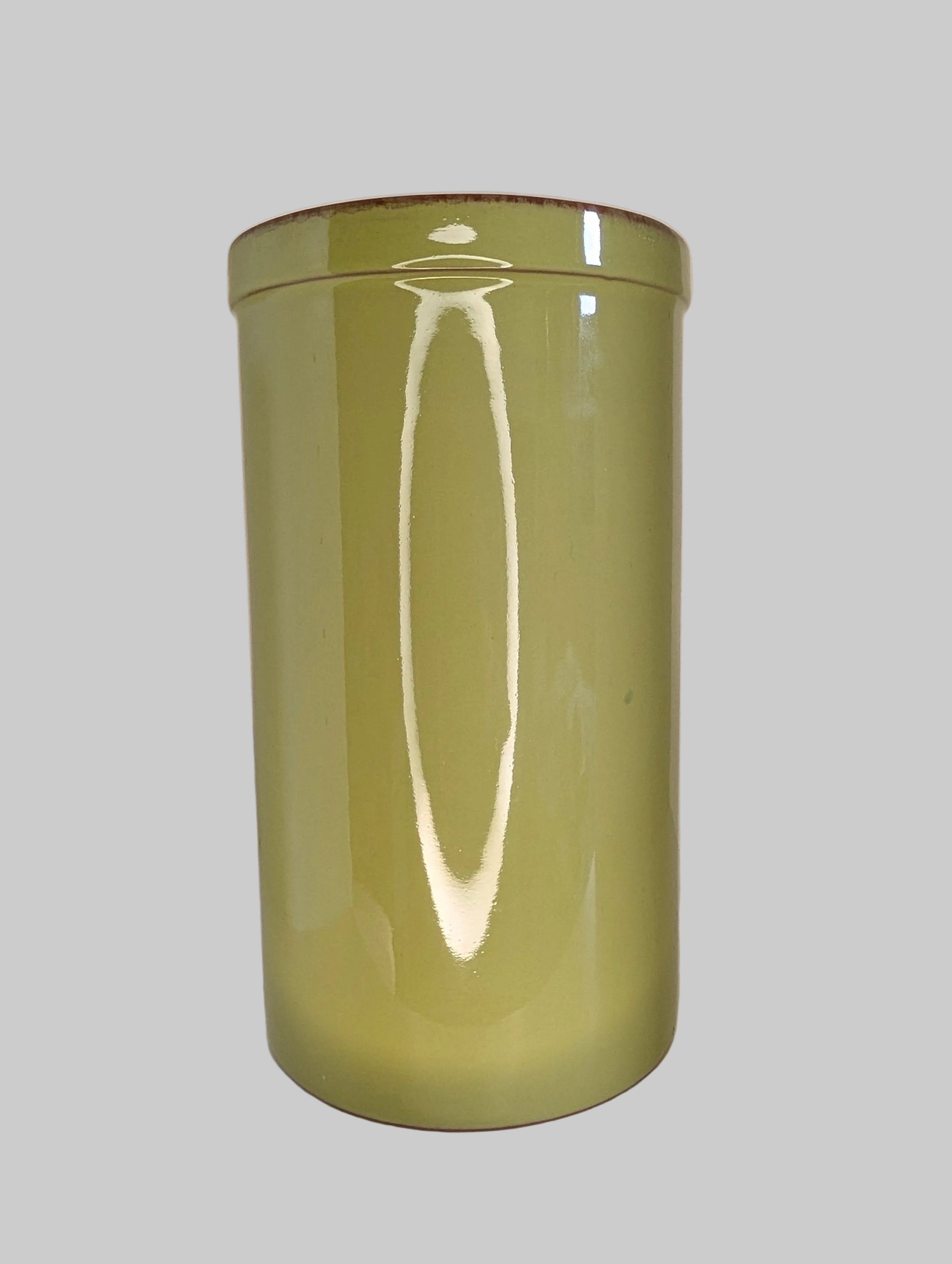 Soft Olive Ceramic Cylinder Vase