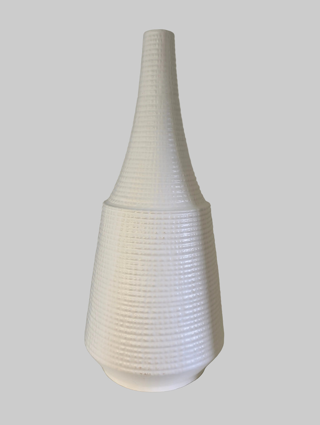 Tall Textured White Ceramic Statement Vase
