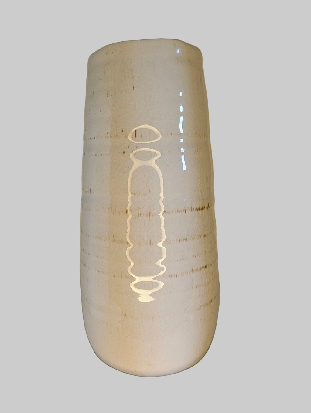 Tall White Distressed Ceramic Vase