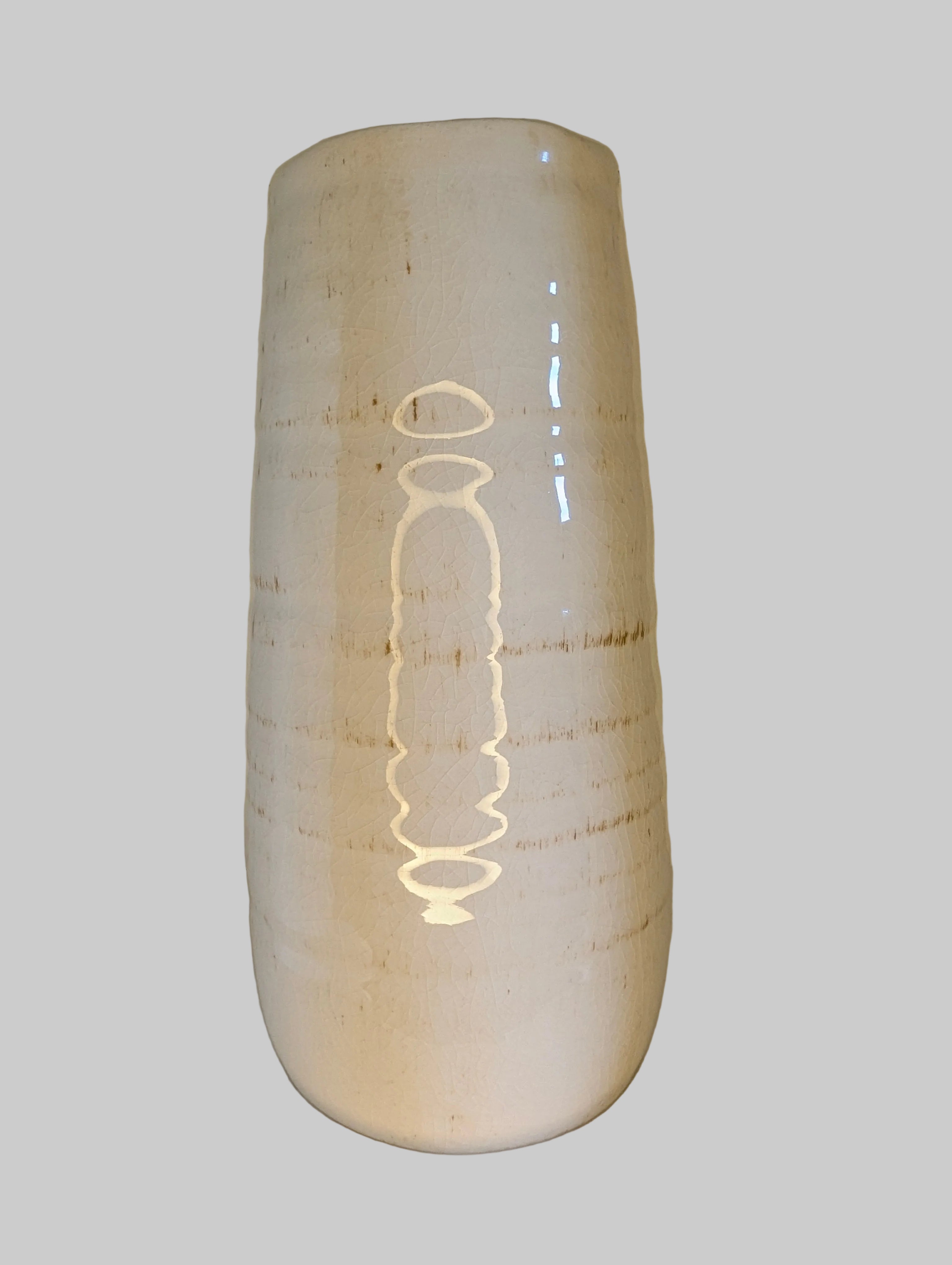 Tall White Distressed Ceramic Vase
