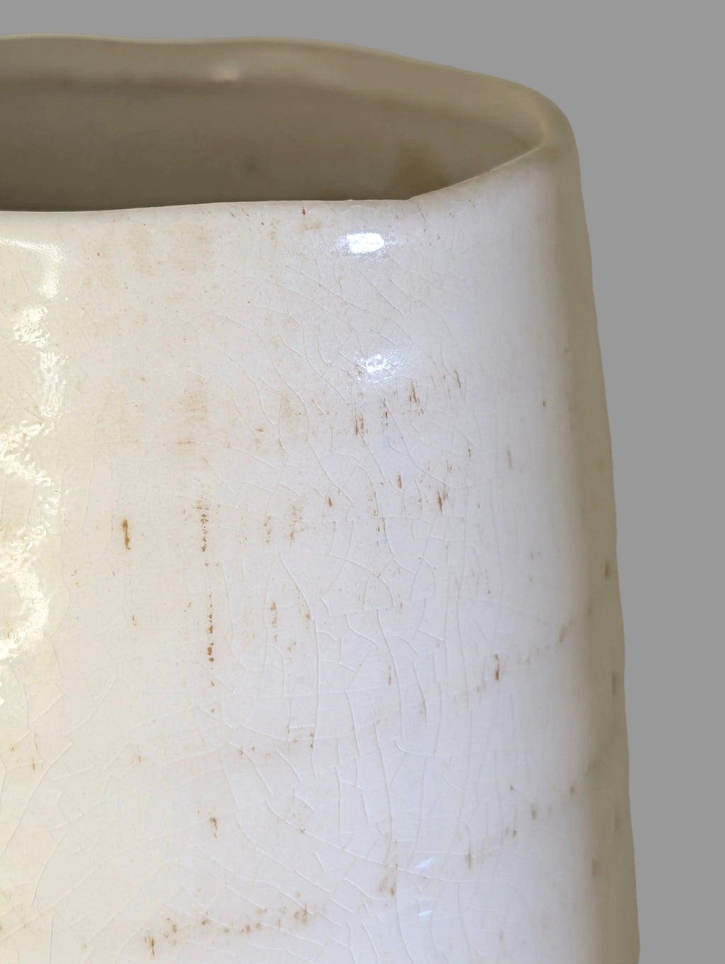 Tall White Distressed Ceramic Vase
