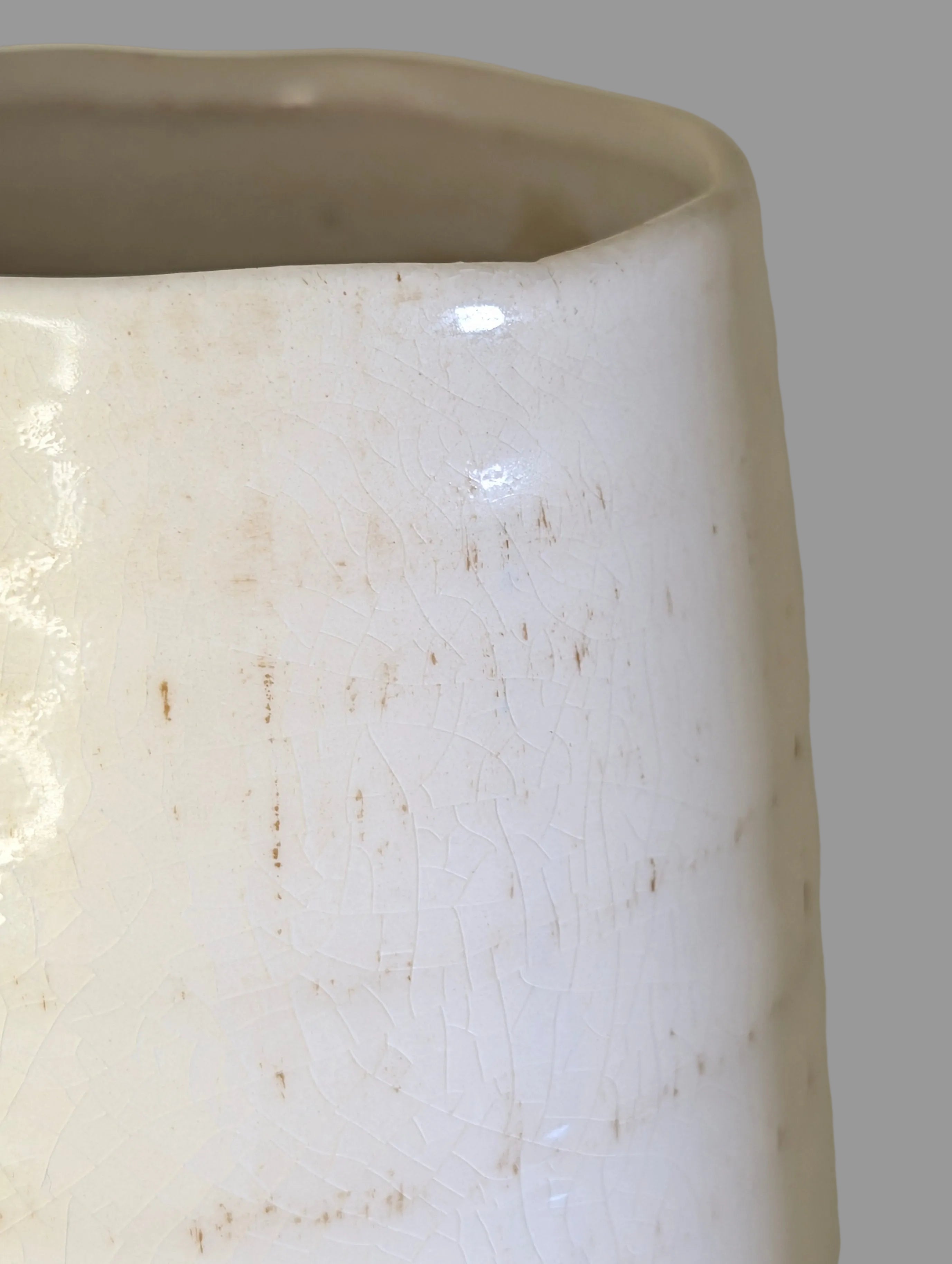 Tall White Distressed Ceramic Vase