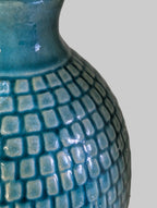 Textured Teal Mosaic Ceramic Vase